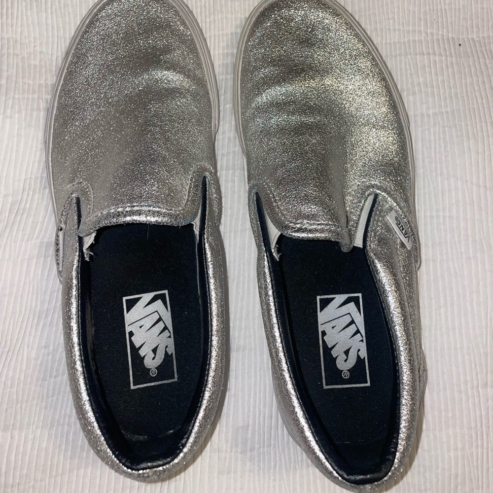 Women's grey sparkly vans size 8.5